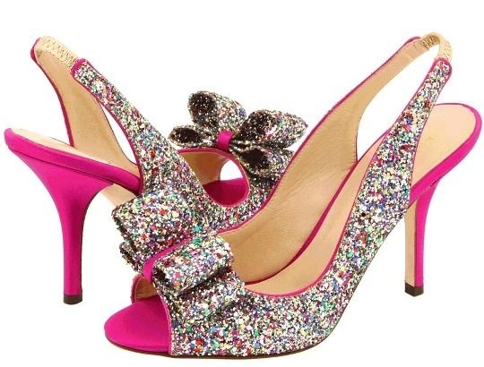 glitter kate spade heels, pink shoes