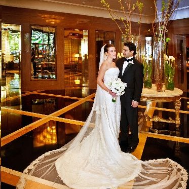 bride and groom at Four Seasons Hotel Boston, MA