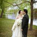 bride and groom kissing in Boston Commons