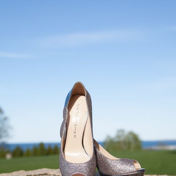 silver wedding shoes