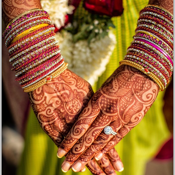 bridal henna design on back on hands