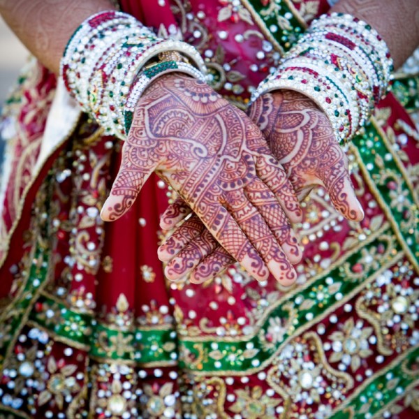 henna on a bridal hands