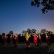 pakistani bridal party posing at sunset