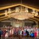 photo of all the guests at an Indian fusion wedding