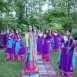 Indian bridesmaids in purple and teal salwar kameez