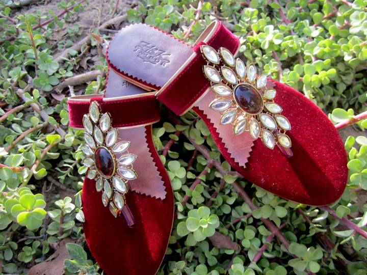 kundan inspired wedding shoes