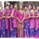 Indian bridesmaids in purple and pink sarees