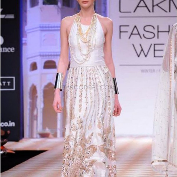 white and gold indian dress