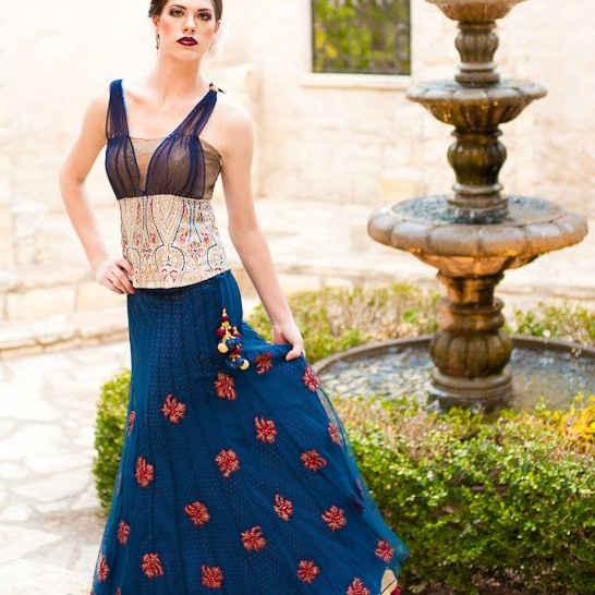 blue indian dress