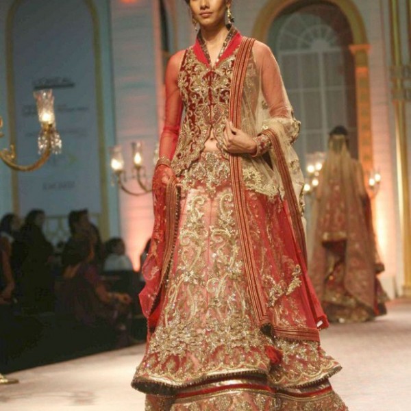 red and gold mandira-wirk dress