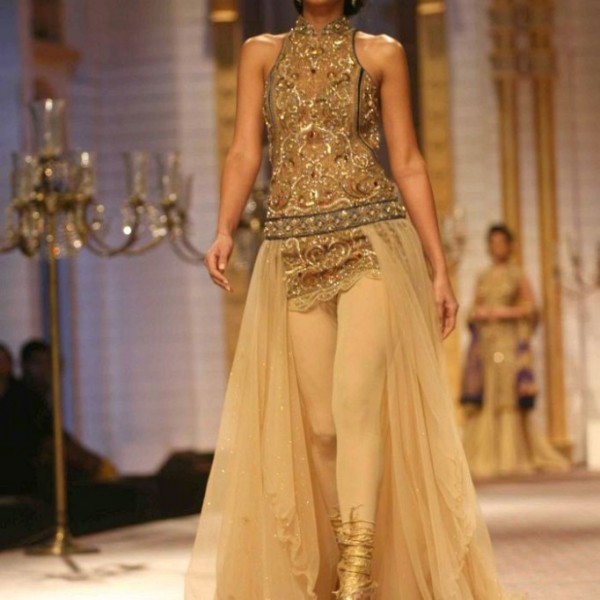 contemporary ivory gown by mandira-wirk