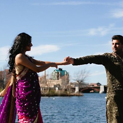Boston Engagement session of an Indian couple