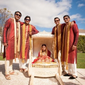 bride entering her wedding