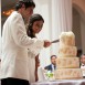 cake cutting at wedding reception