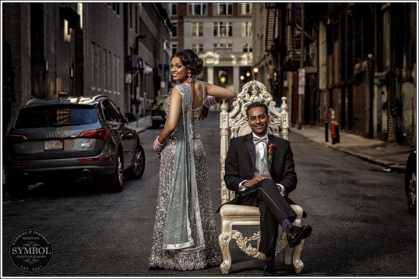 Boston Wedding Photographer Indian Bride and groom wedding portrait in Boston
