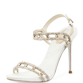 silver crystal wedding shoes