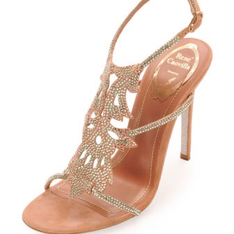 nude embellished shoes by rene caovilla