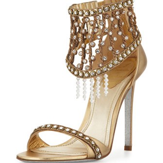 metallic crystal wedding shoes by rene caovilla