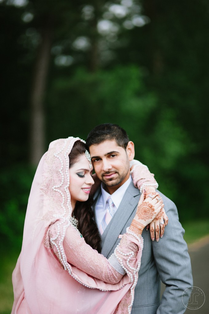 Pakistani bride and groom at their wedding