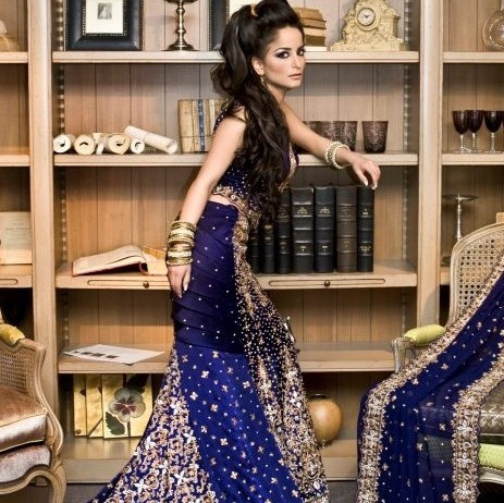 royal blue indian wedding dress