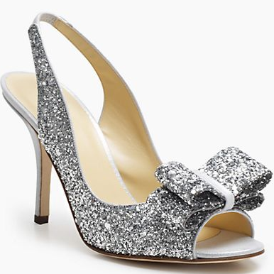 silver wedding shoes