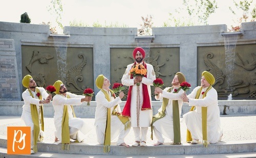 Indian groom and his groomsmen