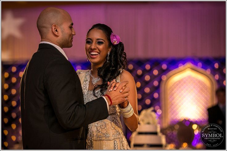 Indian bride and groom during their first dance