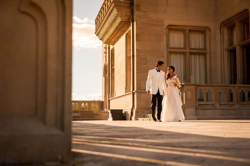 Indian bride and groom's wedding portrait