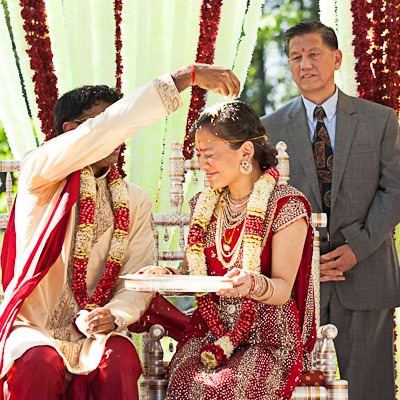 Outdoor indian fusion wedding