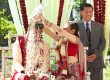Outdoor indian fusion wedding ceremony