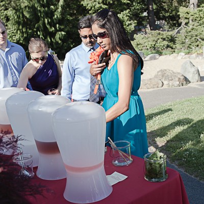 wedding guests at Outdoor indian fusion wedding