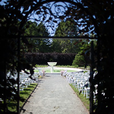 aisle decor at Outdoor indian fusion wedding