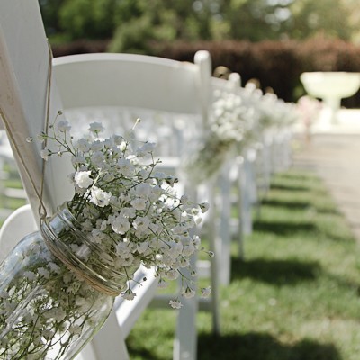 aisle decor at Outdoor indian fusion wedding