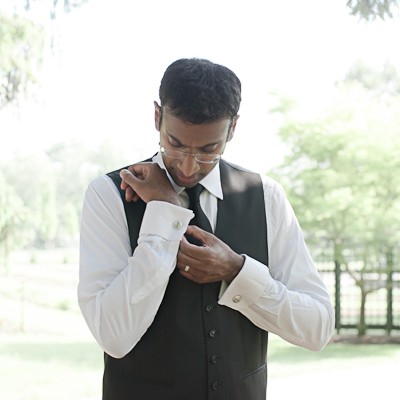 groom getting dressed
