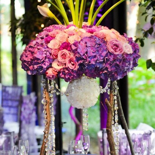 tall floral wedding centerpiece
