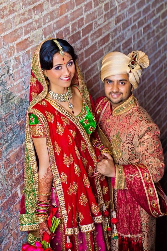 Indian bride and groom