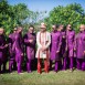 Indian bride and groom with their bridesmaids and groomsmens