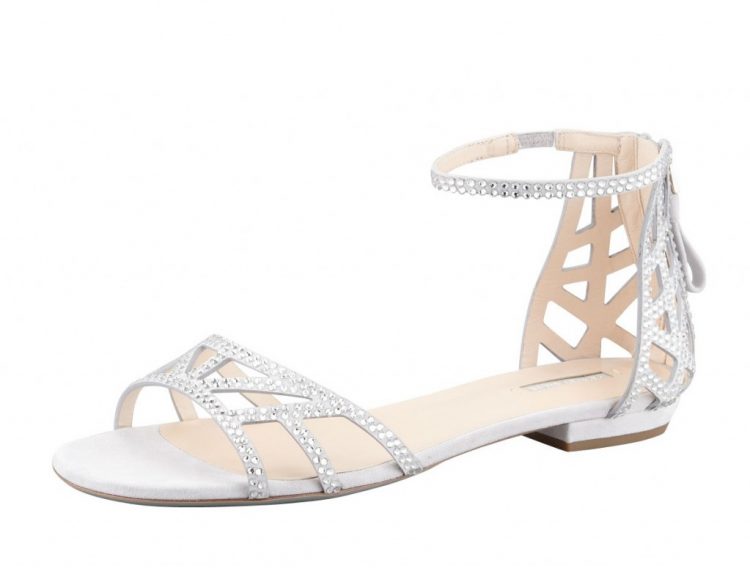 white flat wedding shoes
