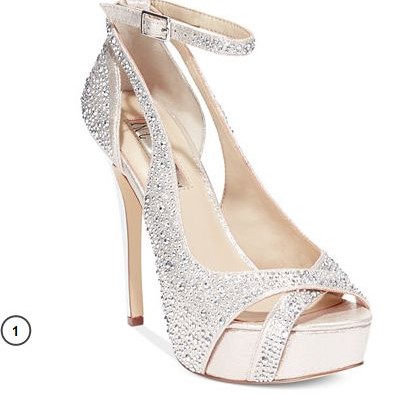 silver and rhinestone wedding shoes