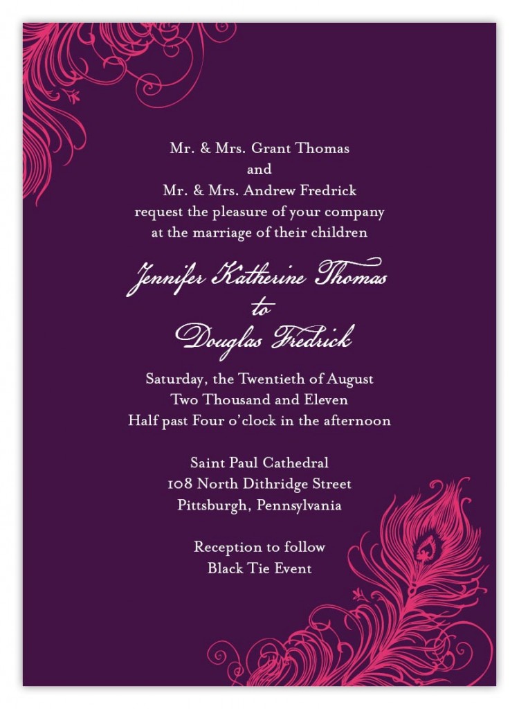 INdian wedding invitation sample and wording