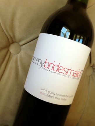 bridesmaids wine bottle