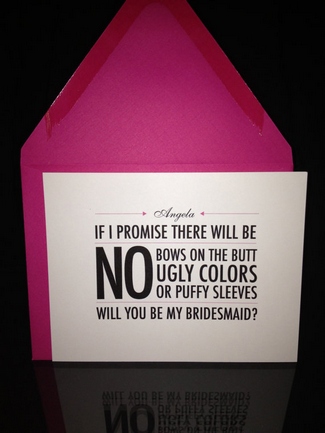 bridesmaid card