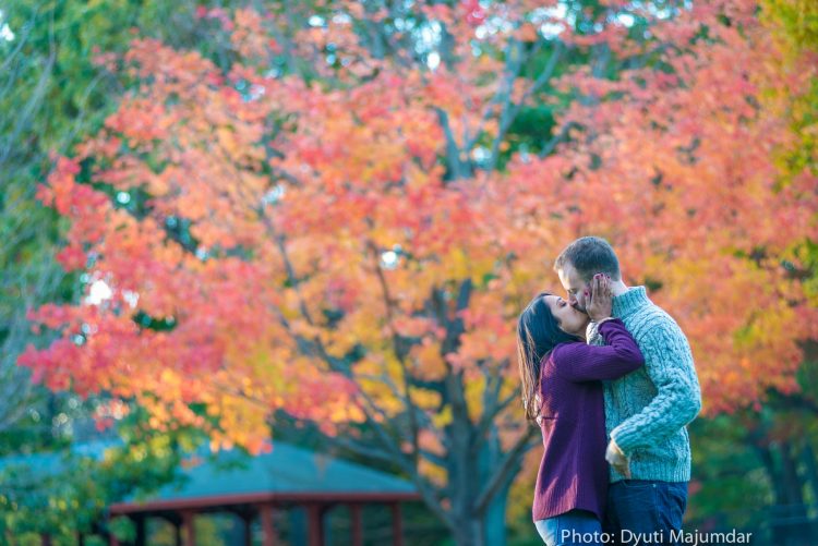 New england fall engagement session